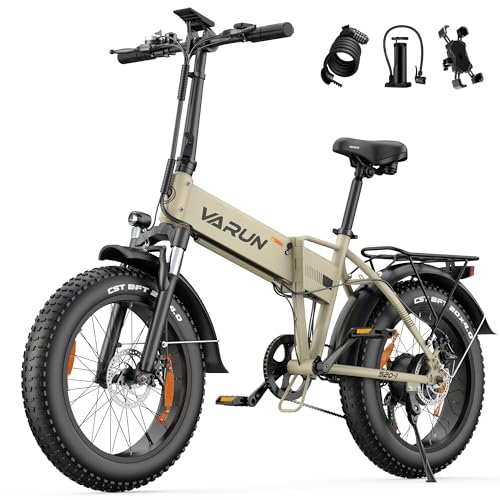 VARUN E Bike, 20 Zoll Elektrofahrräder mit 48V 13Ah (624Wh) Akku, bis 120KM Reichweite, 4.0 Fat tire Pedelec, StVZO, E-Bike Herren Damen mit 7-Gang für jedes Gelände, S20-1