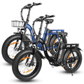 ESKUTE 2er-Set D202 PRO E-Bike 20×4 Zoll Fatbike, 48V 20,8Ah Akku, 250W Motor, bis 100 km Reichweite, 7-Gang, faltbar, für Gelände, Strand & Schnee