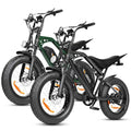 ESKUTE V202 2er Set E-Bike, 48V 20,8Ah Akku, 20×4 Zoll Fatbike, NFC-Entsperrung, bis 80 km Reichweite, Vollfederung für Gelände, Schnee & Sand