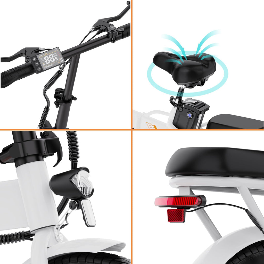 EVERCROSS EK5 Elektrofahrrad, 250W E Bike für Erwachsene, 36V Faltbares Elektrofahrräder Mountainbike, bis zu 25KM/H, Reichweite 35-60km, 16'' Reifen Elektrisches City Bike mit Verstellbarem Sitz