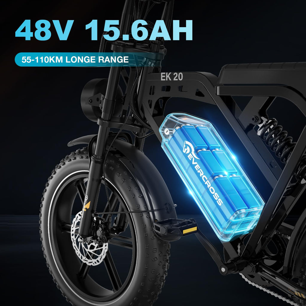 EVERCROSS EK5 Elektrofahrrad, 250W E Bike für Erwachsene, 36V Faltbares Elektrofahrräder Mountainbike, bis zu 25KM/H, Reichweite 35-60km, 16'' Reifen Elektrisches City Bike mit Verstellbarem Sitz