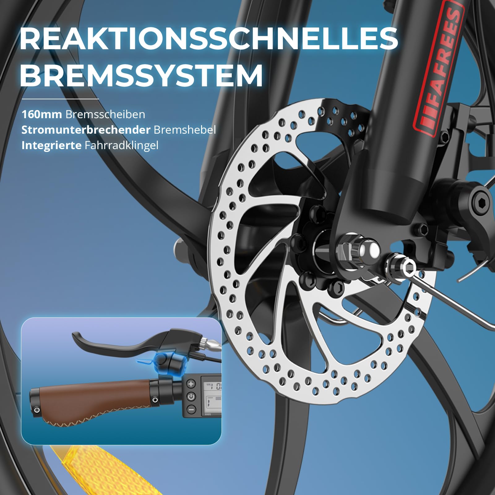 Ebike F20 Pro+ Fatbike Faltrad 20 Zoll mit 36V 22.5AH Akku Damen Ebike Herren 250W, Erwachsene Fatbike Elektromobilrad 140kg, E Mountainbike 20°, Ebike 25km/h (Handyhalter, Buntes Blau)