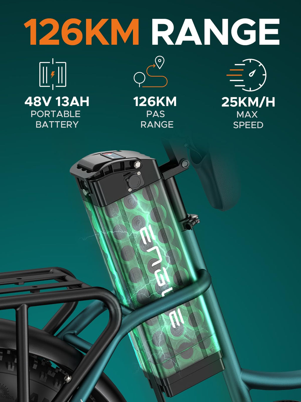 ENGWE E Bike Herren mit 48V 13Ah Batterie, 20 * 4.0 Zoll, 7-Gang Getriebe mit LCD-Display, 250W Motor & 25km/h, Reichweite bis zu 120km L20/L20 Boost
