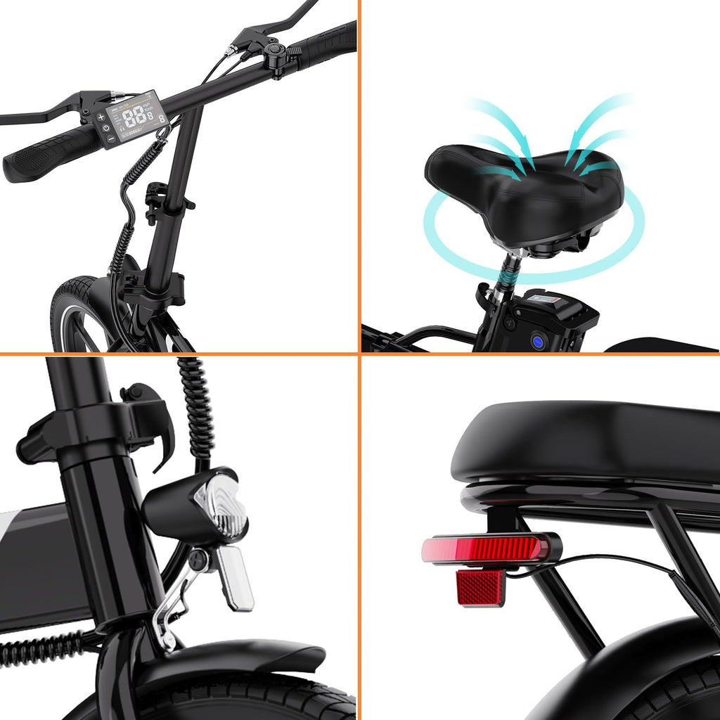 EVERCROSS EK5 Elektrofahrrad, 250W E Bike für Erwachsene, 36V Faltbares Elektrofahrräder Mountainbike, bis zu 25KM/H, Reichweite 35-60km, 16'' Reifen Elektrisches City Bike mit Verstellbarem Sitz