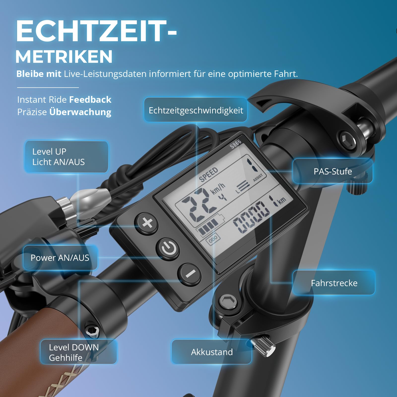 Ebike F20 Pro+ Fatbike Faltrad 20 Zoll mit 36V 22.5AH Akku Damen Ebike Herren 250W, Erwachsene Fatbike Elektromobilrad 140kg, E Mountainbike 20°, Ebike 25km/h (Handyhalter, Buntes Blau)