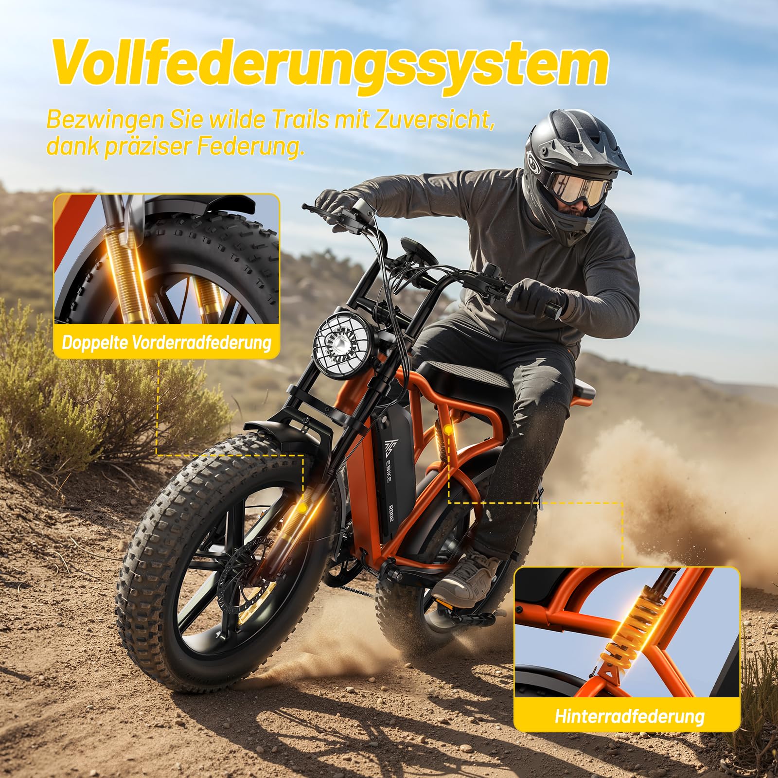 TST E Bikes Mountainbike Fatbike 20 Zoll Elektrofahrrad Herren Damen Elektro Fahrrad mit APP-Steuerung und Federung, E Fatbike 48V 15Ah Batterie 250W Motor 25km/h E Fahrrad