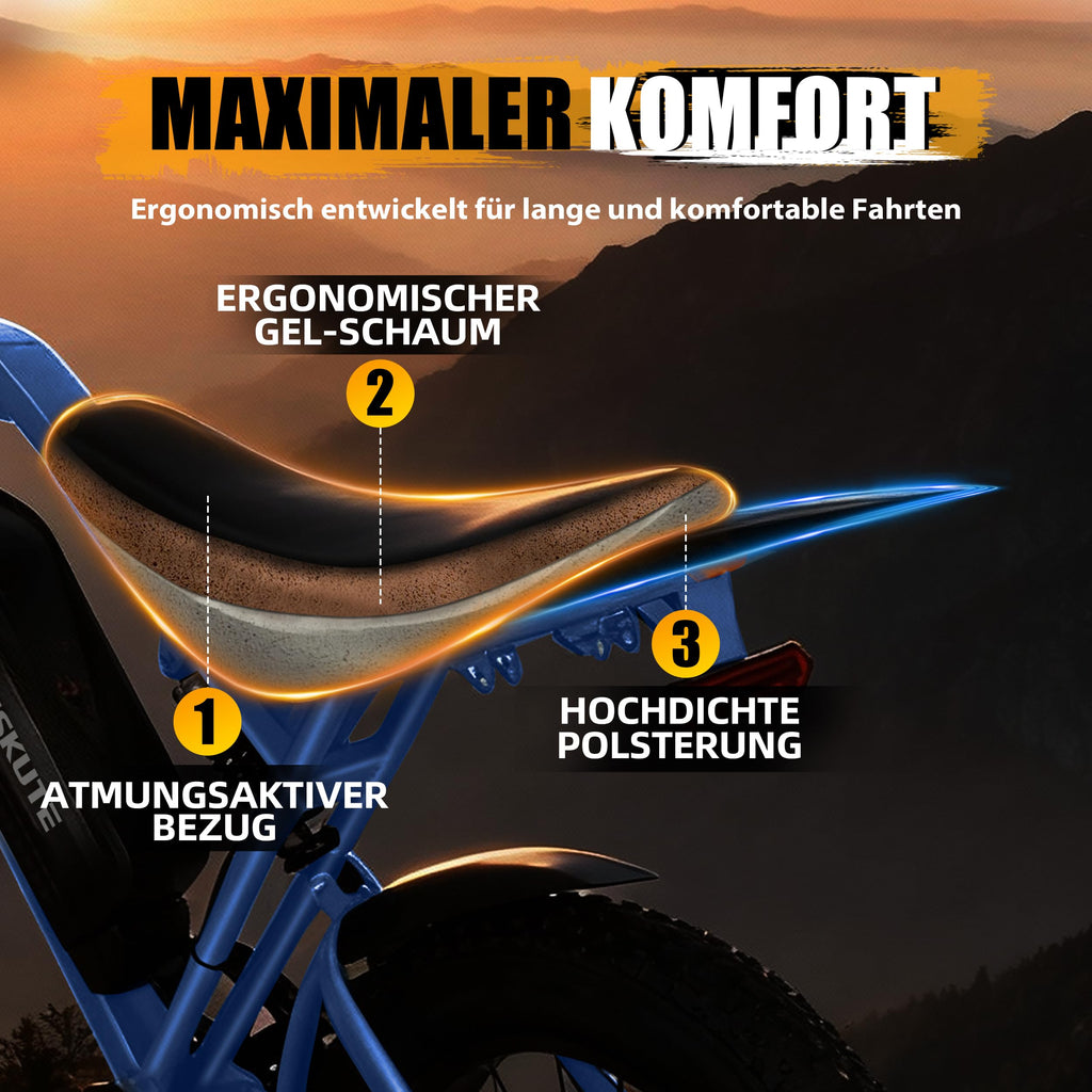 ESKUTE V202 2er Set E-Bike, 48V 20,8Ah Akku, 20×4 Zoll Fatbike, NFC-Entsperrung, bis 80 km Reichweite, Vollfederung für Gelände, Schnee & Sand