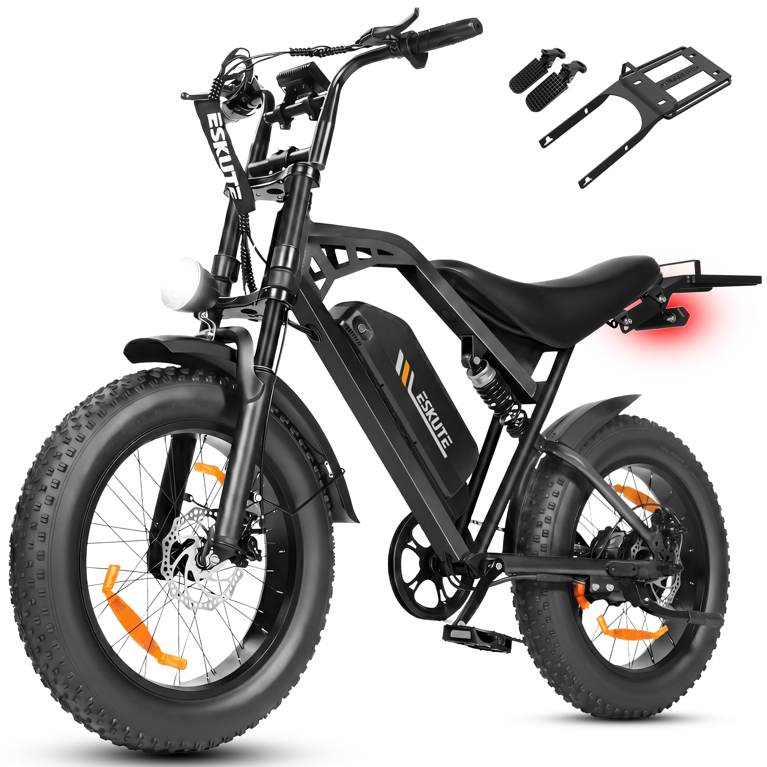 ESKUTE V202 2er Set E-Bike, 48V 20,8Ah Akku, 20×4 Zoll Fatbike, NFC-Entsperrung, bis 80 km Reichweite, Vollfederung für Gelände, Schnee & Sand