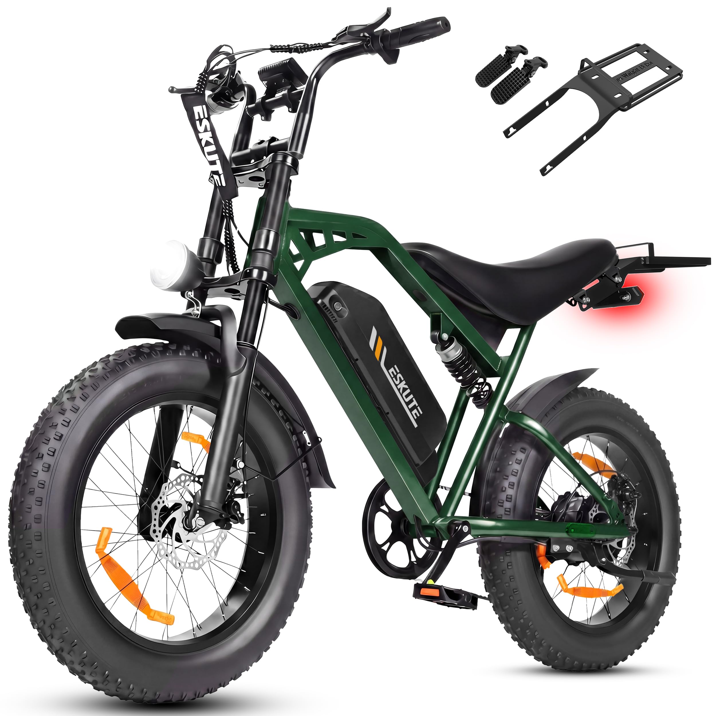 ESKUTE V202 2er Set E-Bike, 48V 20,8Ah Akku, 20×4 Zoll Fatbike, NFC-Entsperrung, bis 80 km Reichweite, Vollfederung für Gelände, Schnee & Sand