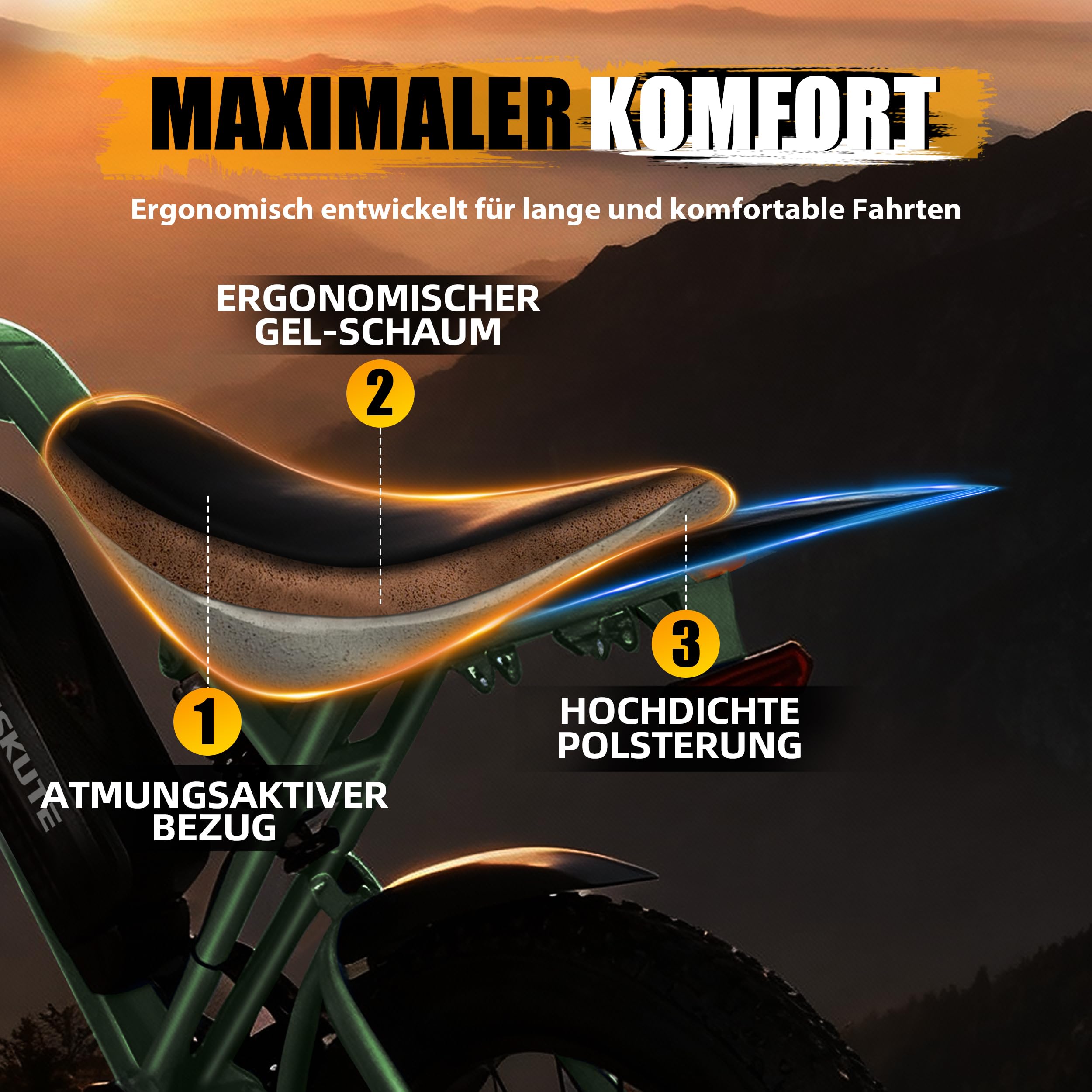 ESKUTE V202 2er Set E-Bike, 48V 20,8Ah Akku, 20×4 Zoll Fatbike, NFC-Entsperrung, bis 80 km Reichweite, Vollfederung für Gelände, Schnee & Sand