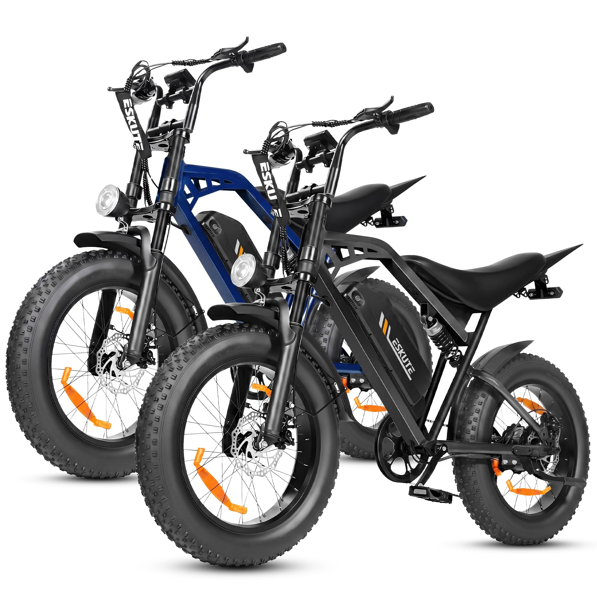 ESKUTE V202 2er Set E-Bike, 48V 20,8Ah Akku, 20×4 Zoll Fatbike, NFC-Entsperrung, bis 80 km Reichweite, Vollfederung für Gelände, Schnee & Sand