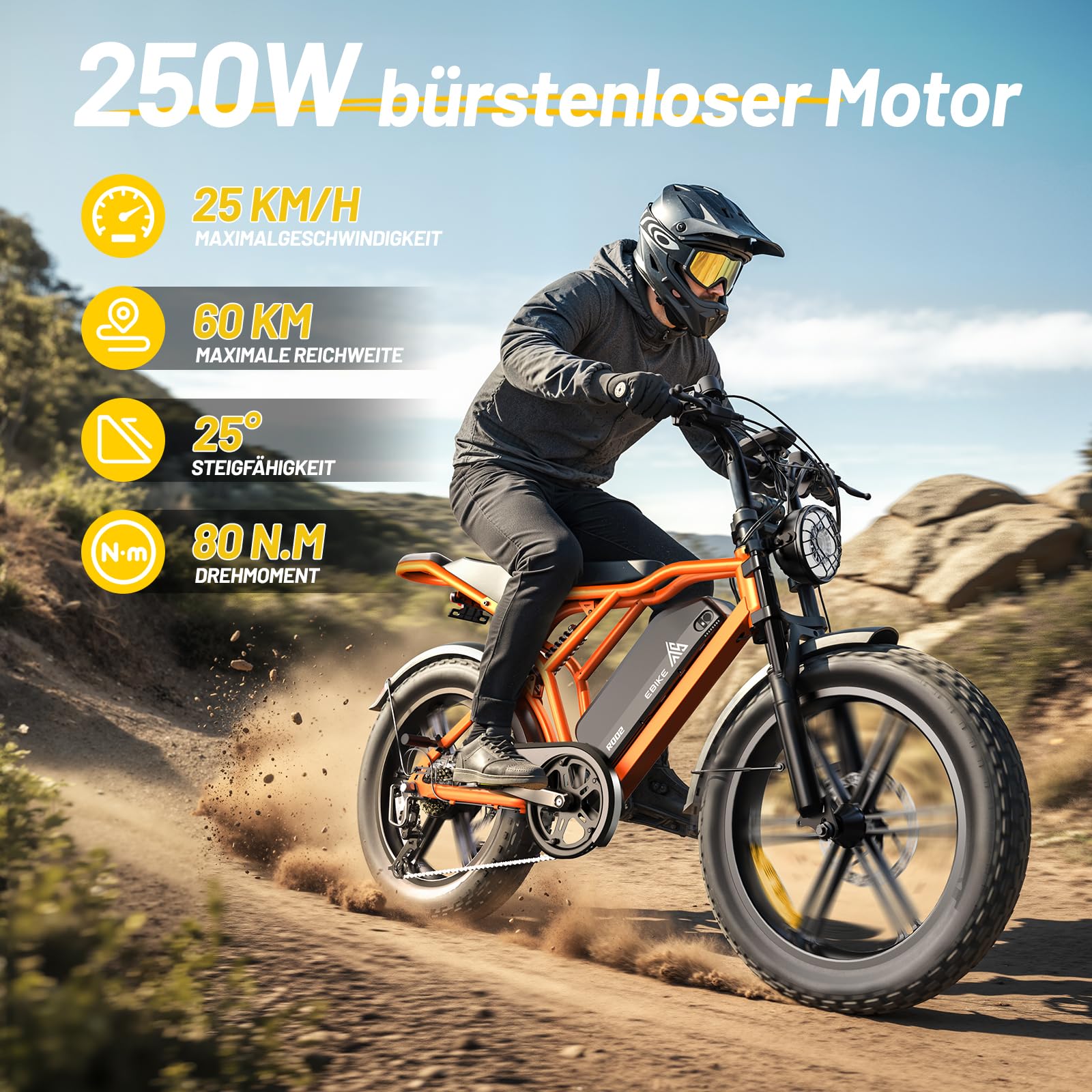 TST E Bikes Mountainbike Fatbike 20 Zoll Elektrofahrrad Herren Damen Elektro Fahrrad mit APP-Steuerung und Federung, E Fatbike 48V 15Ah Batterie 250W Motor 25km/h E Fahrrad