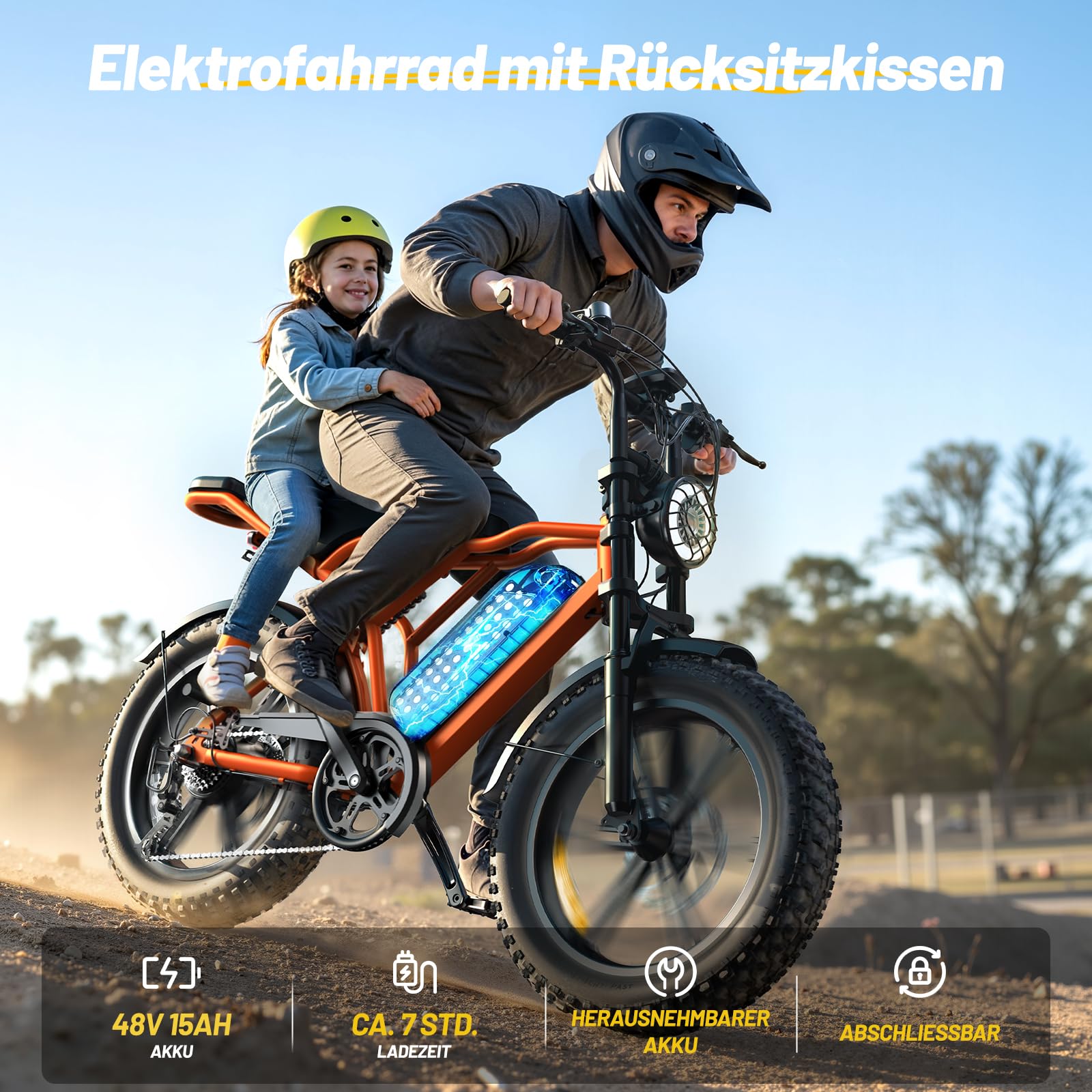 TST E Bikes Mountainbike Fatbike 20 Zoll Elektrofahrrad Herren Damen Elektro Fahrrad mit APP-Steuerung und Federung, E Fatbike 48V 15Ah Batterie 250W Motor 25km/h E Fahrrad