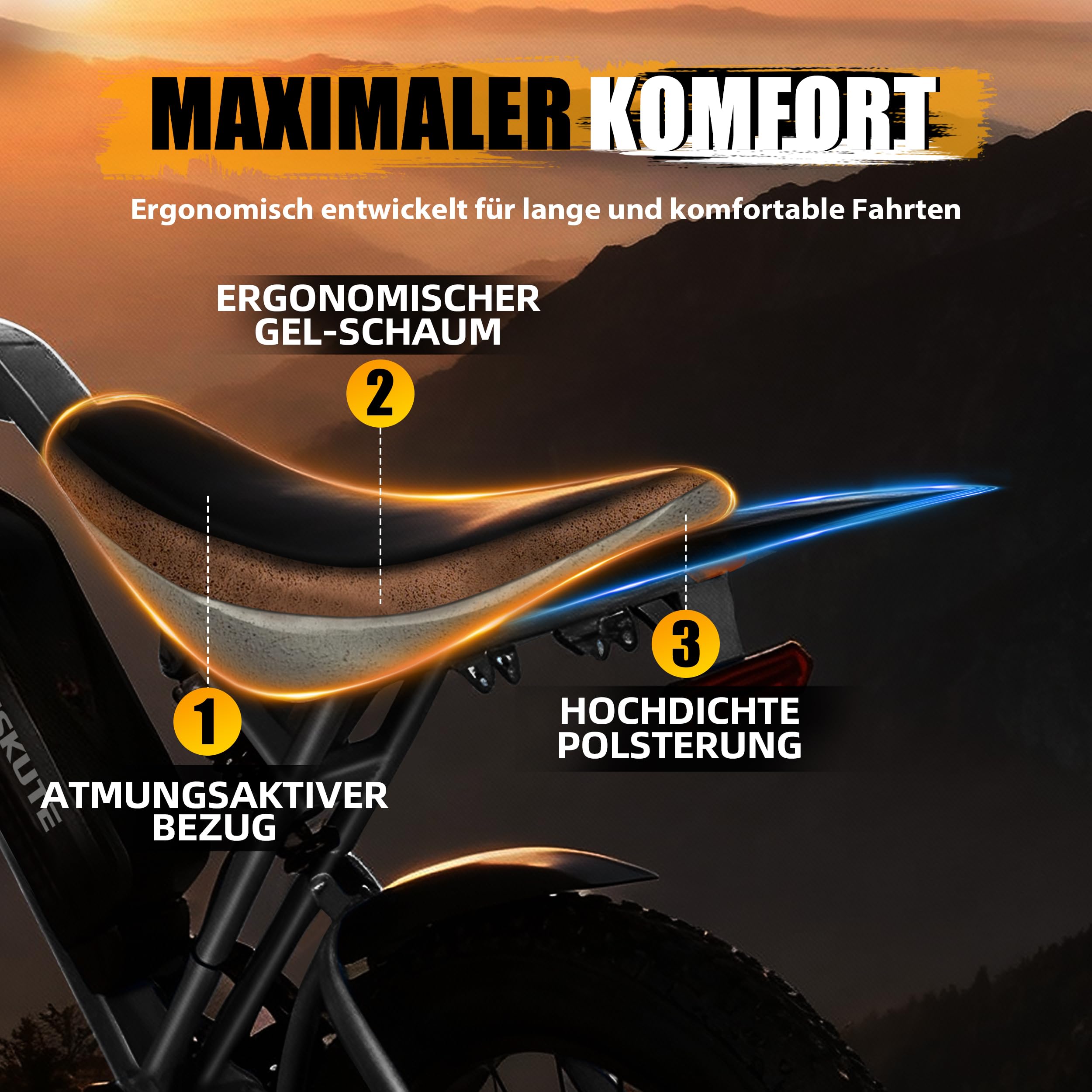 ESKUTE V202 2er Set E-Bike, 48V 20,8Ah Akku, 20×4 Zoll Fatbike, NFC-Entsperrung, bis 80 km Reichweite, Vollfederung für Gelände, Schnee & Sand