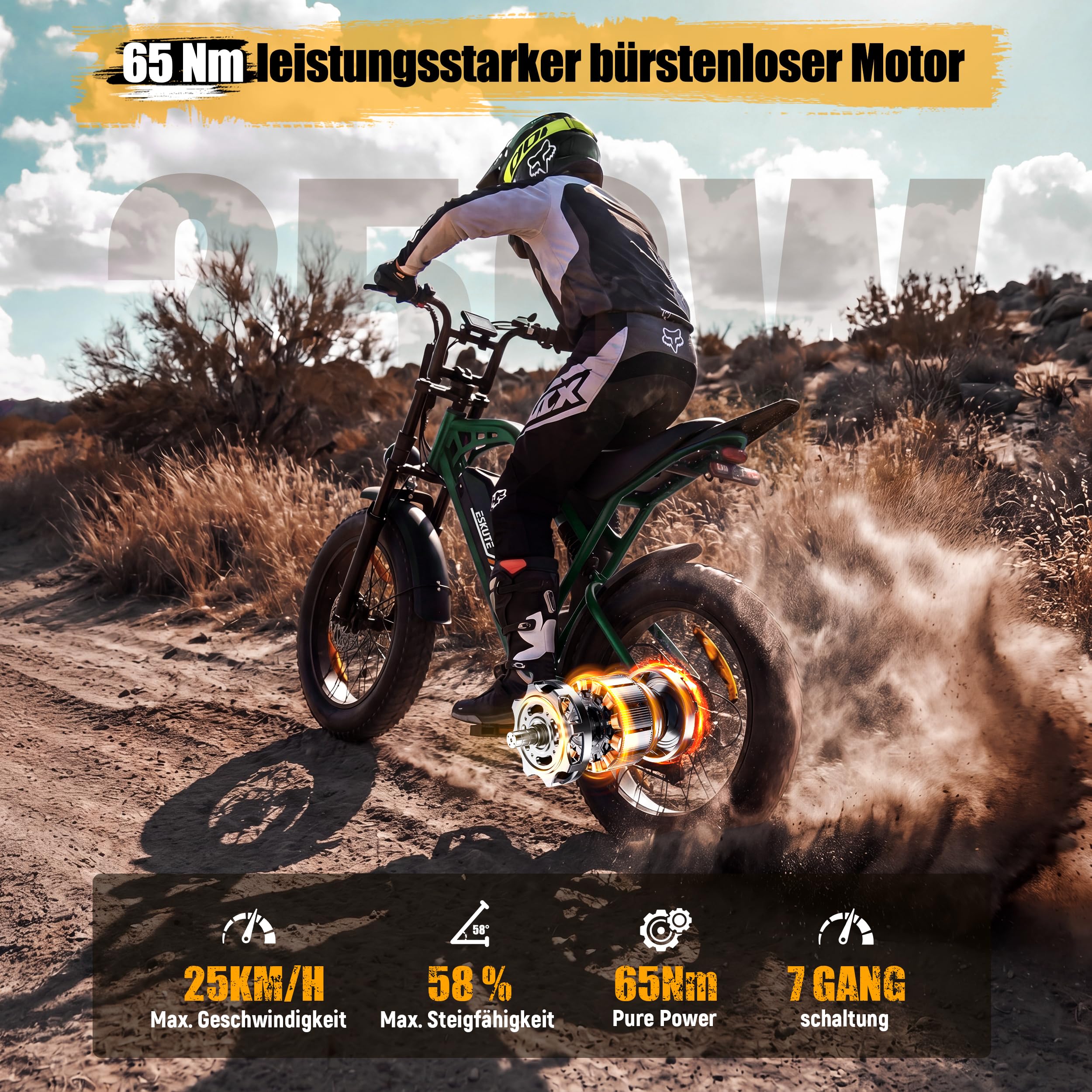 ESKUTE V202 2er Set E-Bike, 48V 20,8Ah Akku, 20×4 Zoll Fatbike, NFC-Entsperrung, bis 80 km Reichweite, Vollfederung für Gelände, Schnee & Sand
