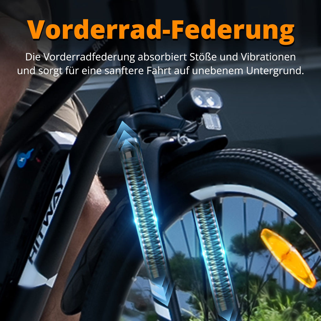 BK15 PRO E-Bike 250W – 27,5 Zoll City & Trekking E-Bike mit 36V 13Ah Akku, Shimano 7-Gang & 100 km Reichweite