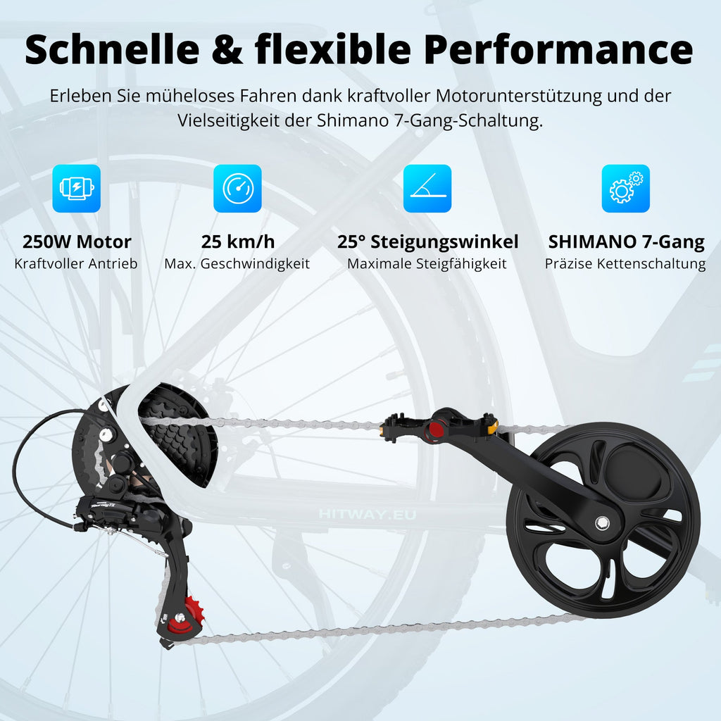 BK18S E-Bike 250W – 27,5 Zoll City E-Bike mit 36V 13Ah Akku, NFC & App-Steuerung, bis 100 km Reichweite