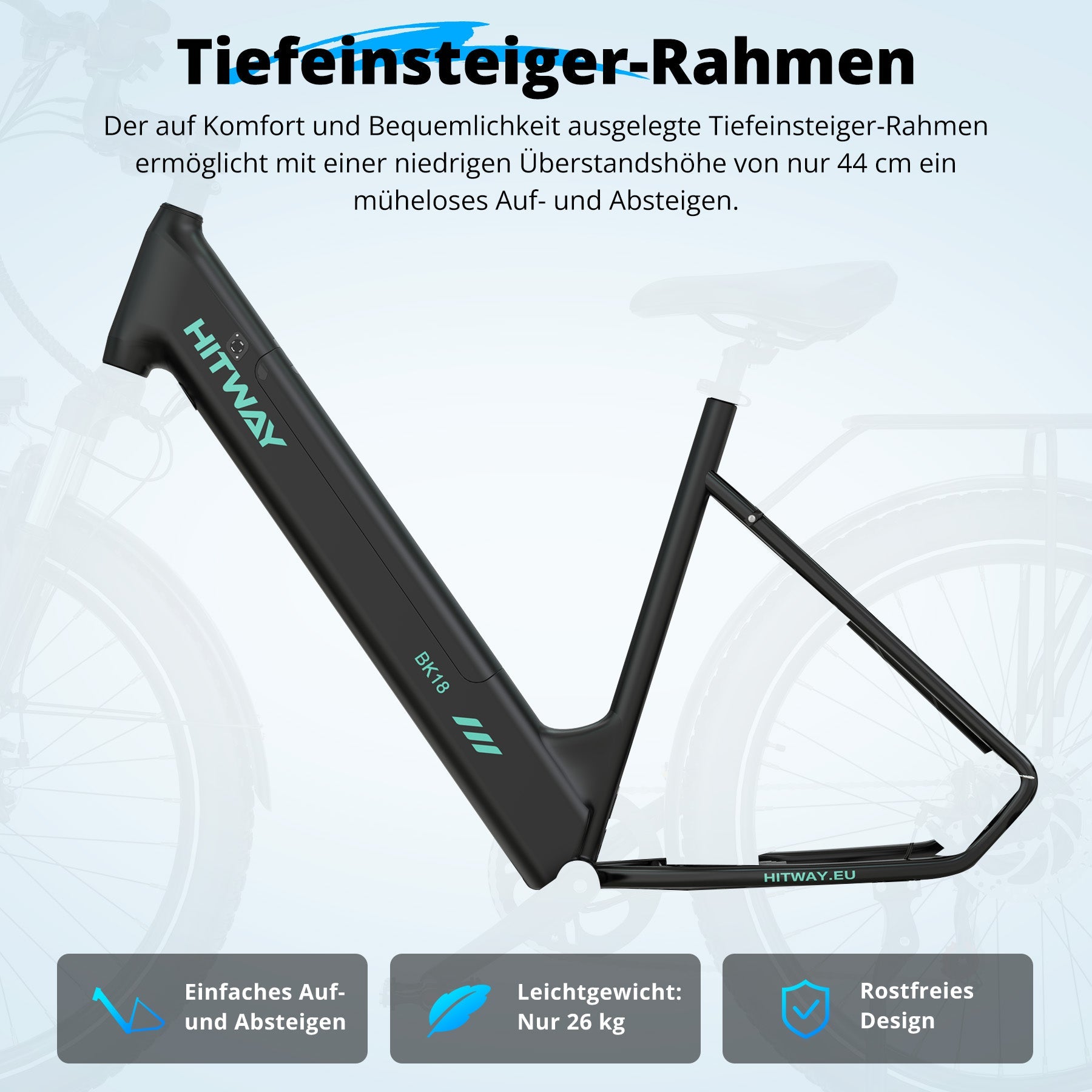 BK18S E-Bike 250W – 27,5 Zoll City E-Bike mit 36V 13Ah Akku, NFC & App-Steuerung, bis 100 km Reichweite