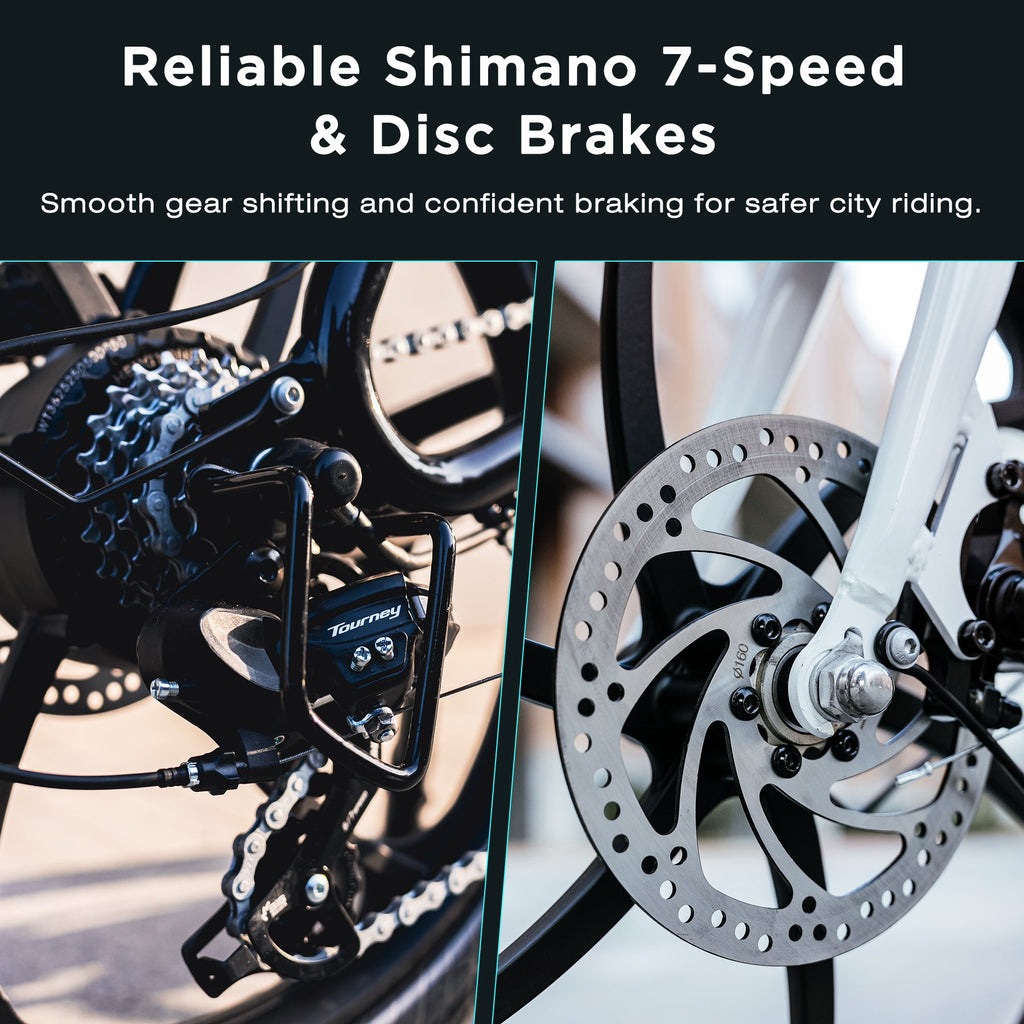 BK35S PRO 250W E-Faltrad – Kompaktes Klapprad mit 36V 9Ah Akku, 25 km/h, Shimano 7-Gang & App Display