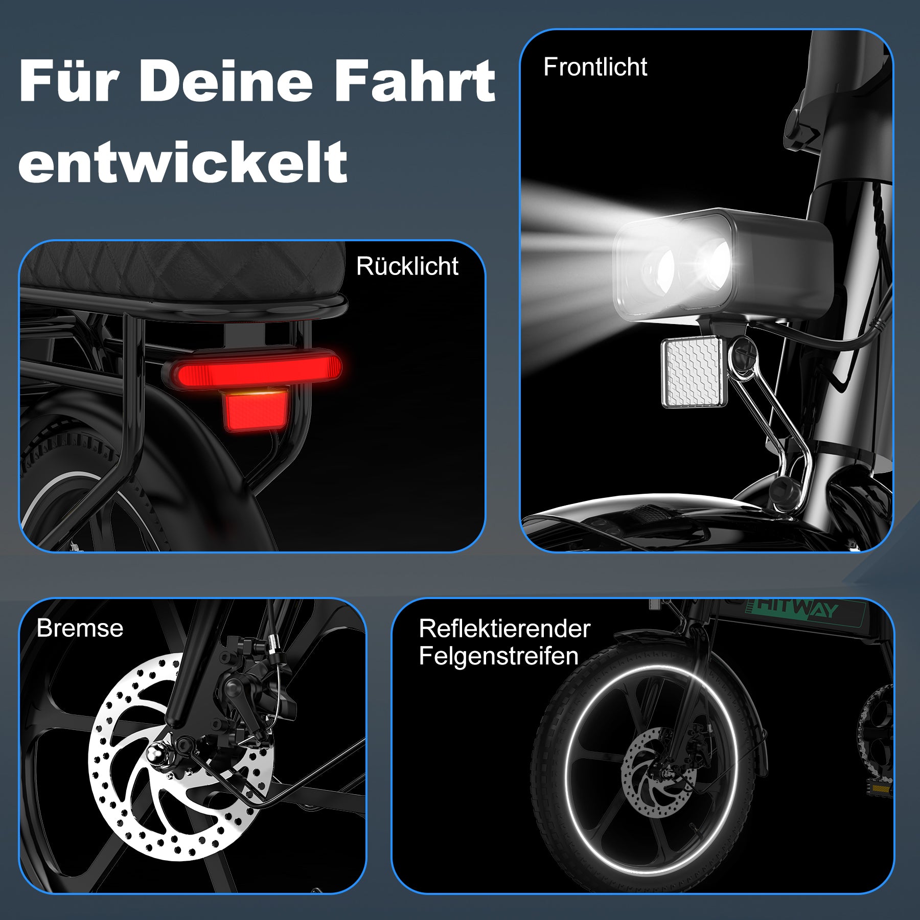 HITWAY BK5SL Faltrad E-Bike 250W – Kompaktes 16 Zoll Elektrofahrrad mit 36V 13Ah Akku & App-Steuerung