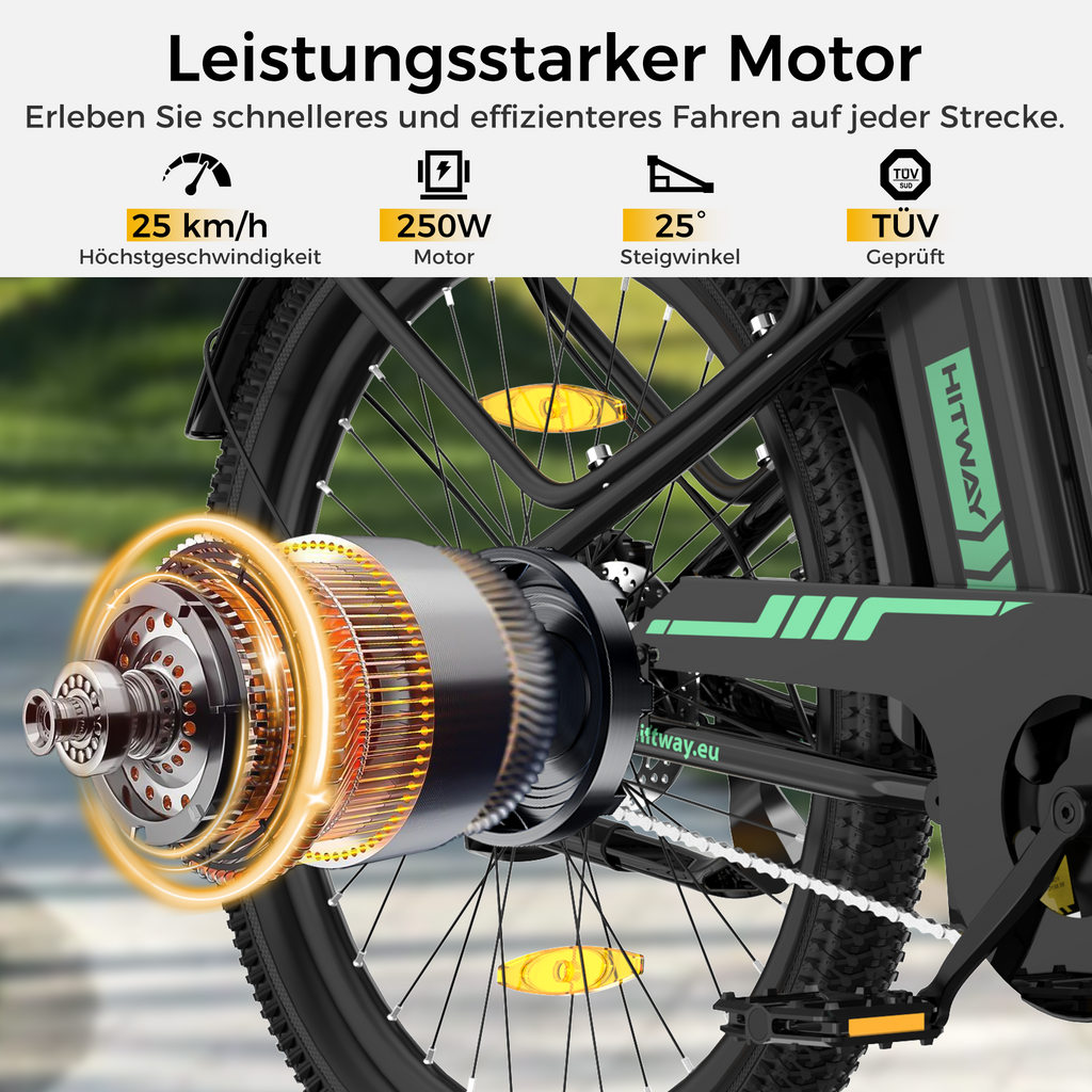 BK8SL E-Bike 250W – 27,5 Zoll City E-Bike mit 36V 13Ah Akku, Bluetooth App & Tiefeinstieg