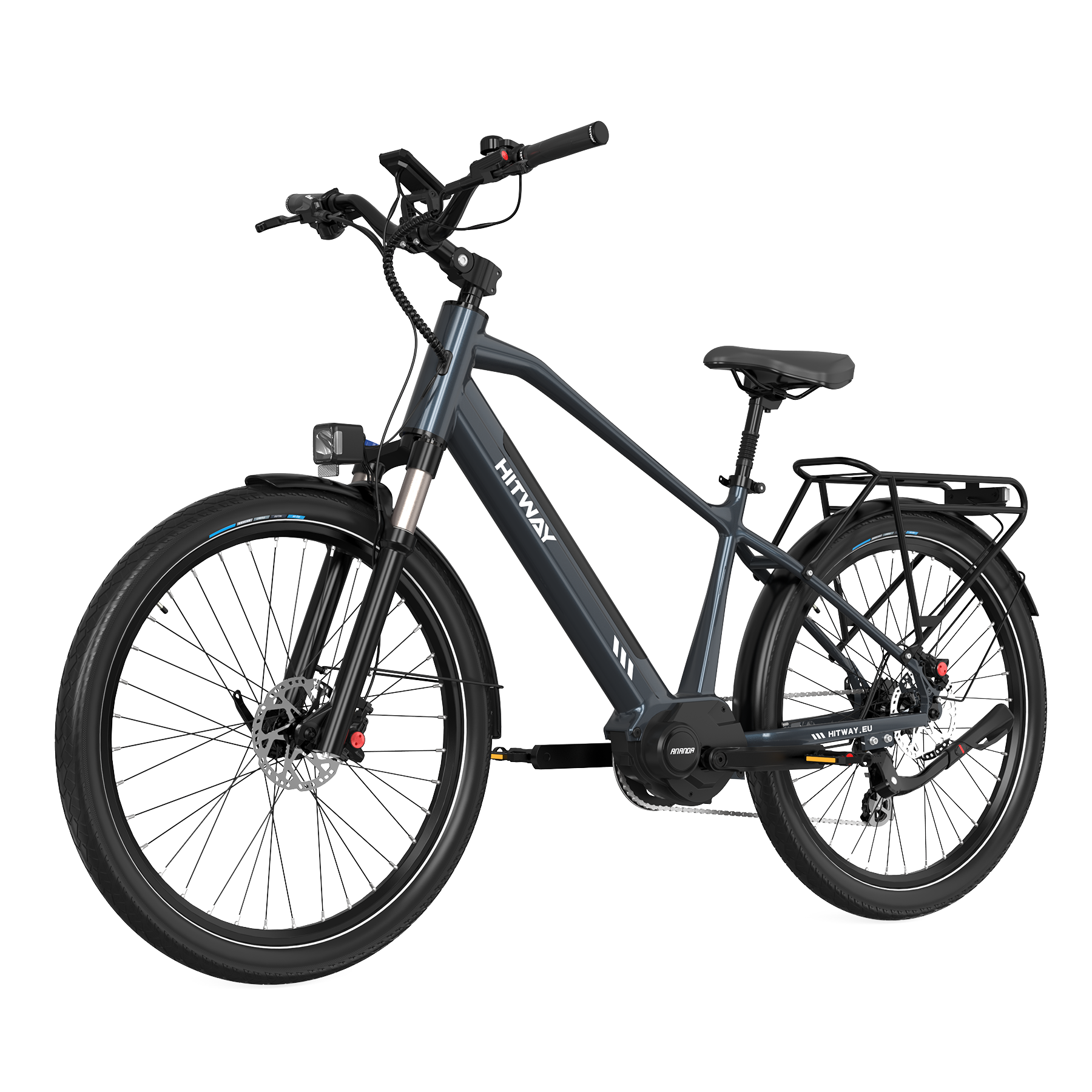 BK33 E-Bike 250W Mid-Drive – 26 Zoll Elektrofahrrad mit 80Nm Drehmoment, 374Wh Akku & App-Steuerung