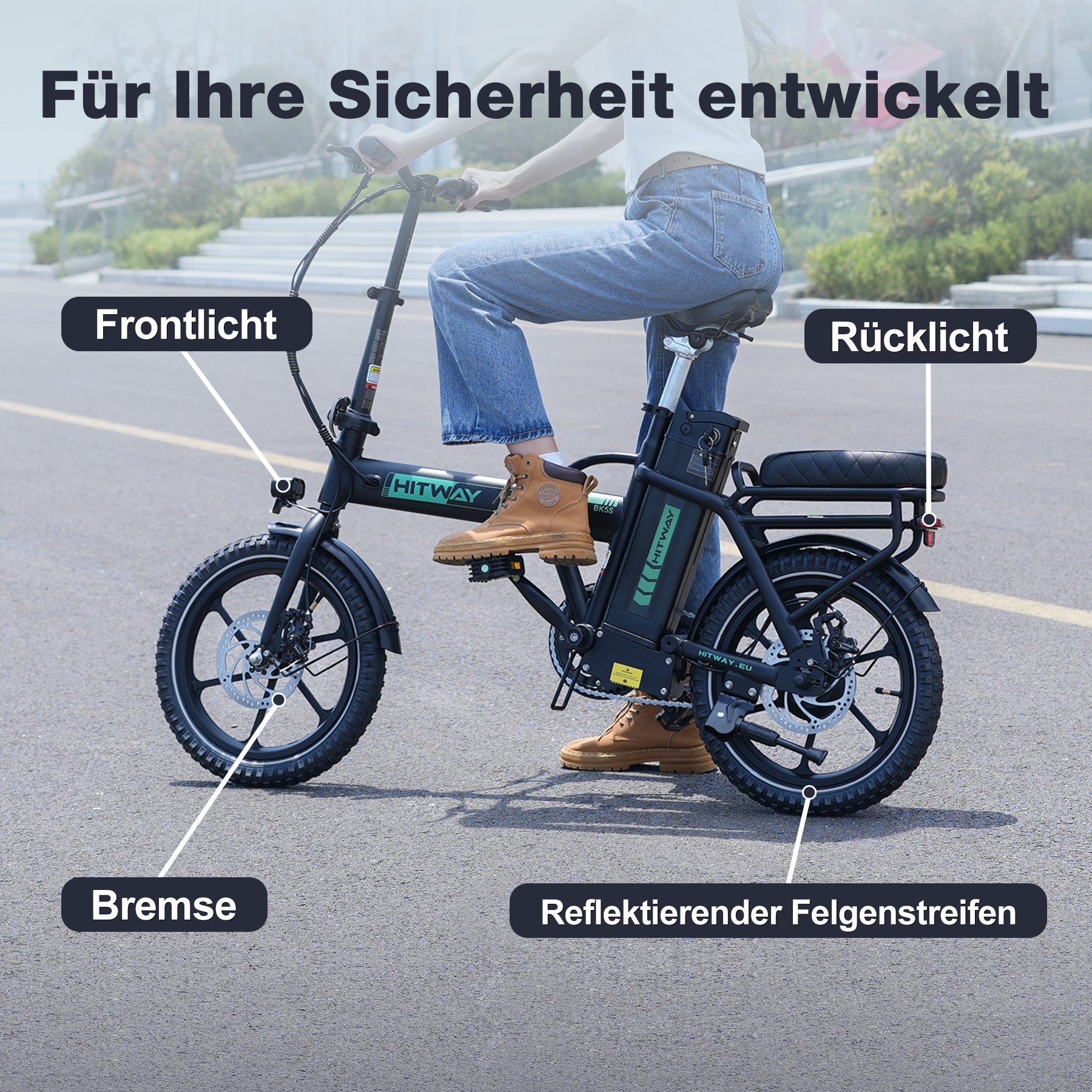 HITWAY BK5SL Faltrad E-Bike 250W – Kompaktes 16 Zoll Elektrofahrrad mit 36V 13Ah Akku & App-Steuerung
