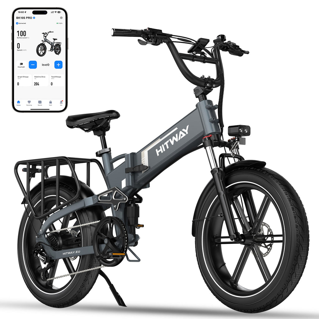 BK10S PRO 250W E-Fatbike – 20x4.0 Zoll, 70Nm Motor, 48V 15Ah Akku bis 120 km Reichweite & Doppelfederung