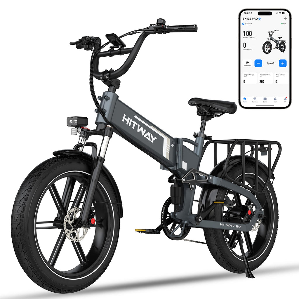 BK10S PRO 250W E-Fatbike – 20x4.0 Zoll, 70Nm Motor, 48V 15Ah Akku bis 120 km Reichweite & Doppelfederung