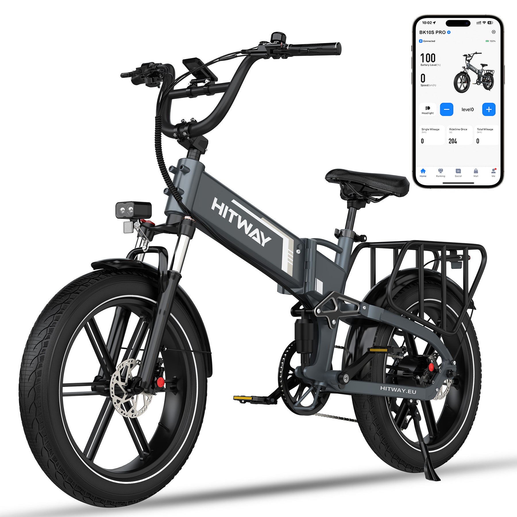 BK10S PRO 250W E-Fatbike – 20x4.0 Zoll, 70Nm Motor, 48V 15Ah Akku bis 120 km Reichweite & Doppelfederung