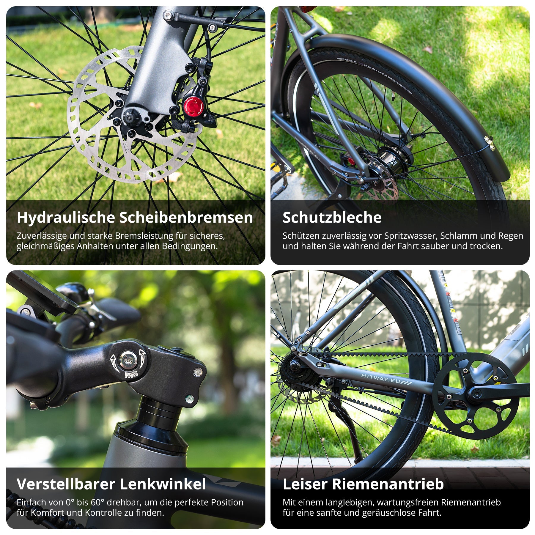BK19 Pro E-Bike 250W – Riemenantrieb, leiser Heckmotor, 36V 10.4Ah Akku & App-Steuerung