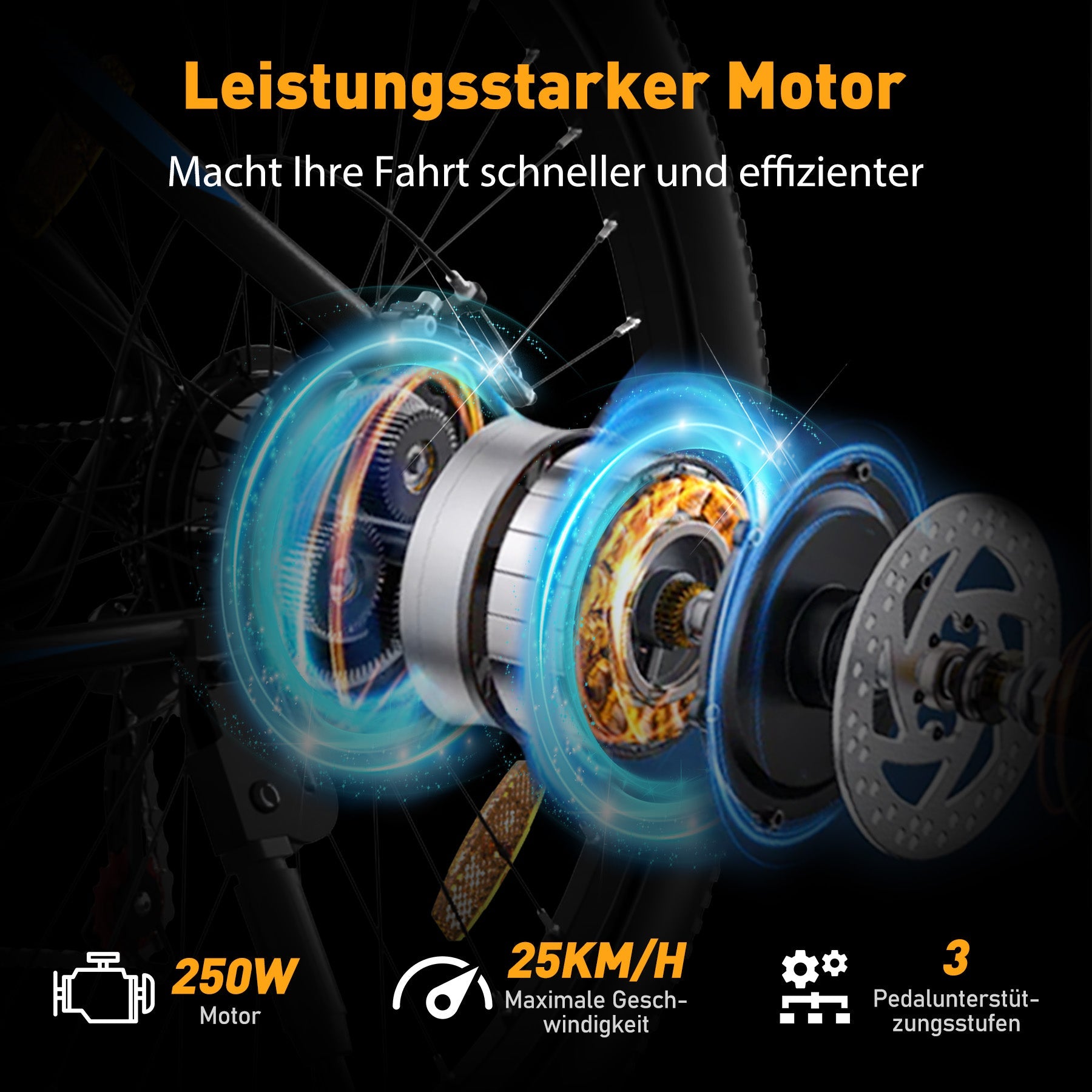 BK11 E-Bike 250W – 20 Zoll Fatbike mit 36V 12Ah Akku, 25 km/h & faltbarem Design